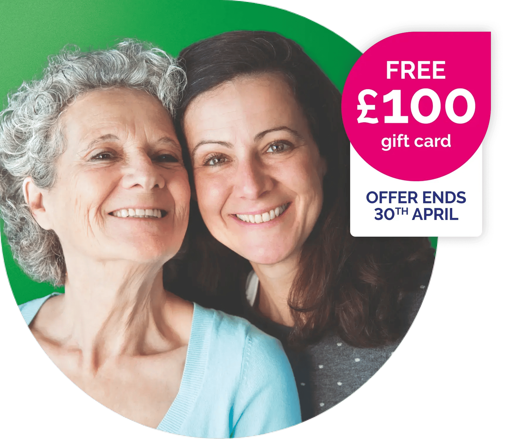 Get a FREE £100 gift card. Offer ends 30th April. 