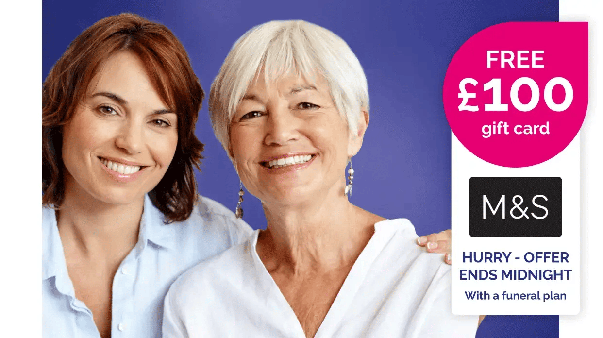 Get a free £100 gift card with a funeral plan