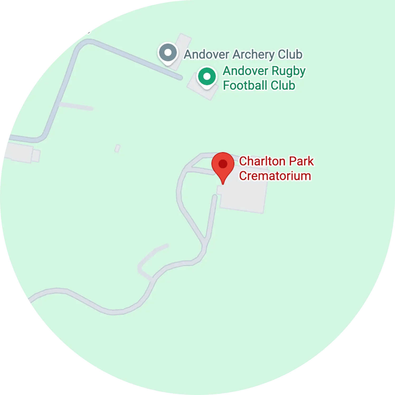 A Google Map showing the location of Charlton Park