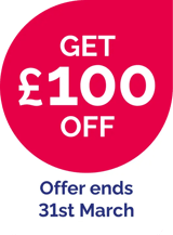 Get £100 off until the 31st March