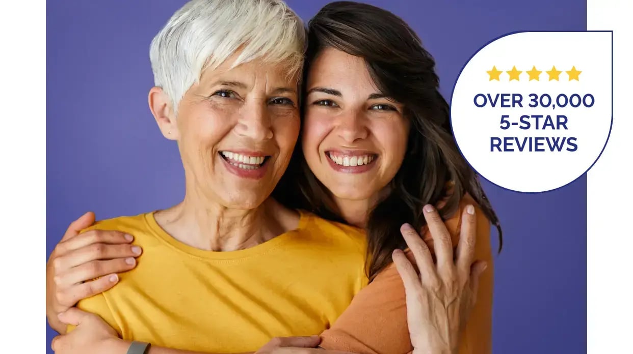 Smiling mother and daughter - over 30,000 5 star reviews