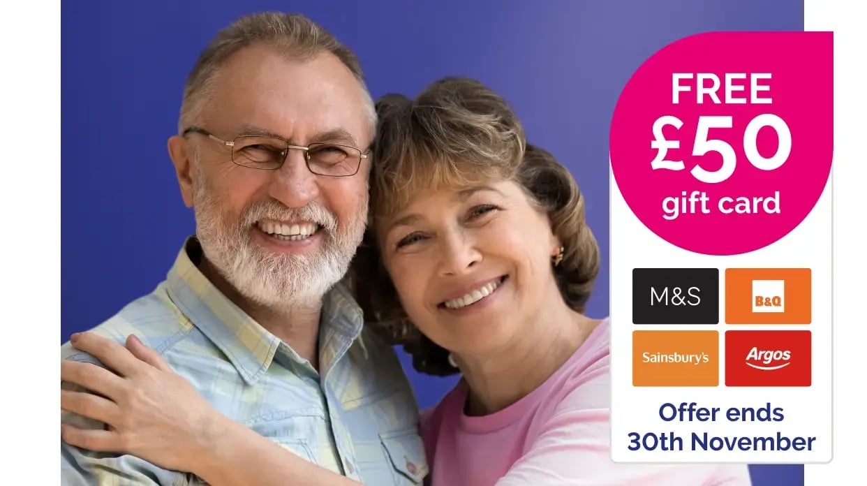 FREE £50 gift card Offer ends 30th November
