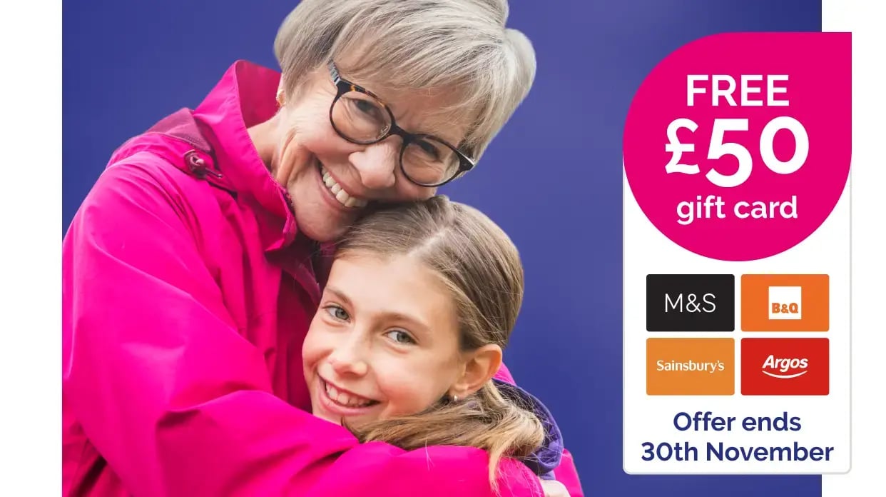 Free £50 gift card - offer ends 30th November.