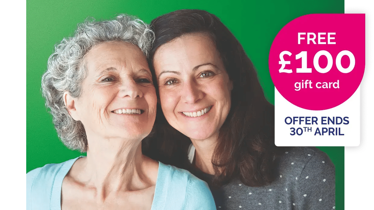 Get a FREE £100 gift card. Offer ends 30th April. 