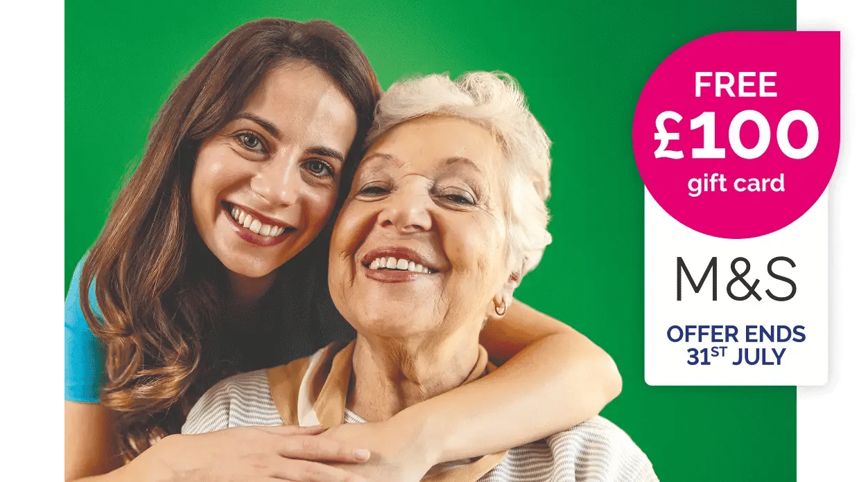 Free £100 gift card, offer ends 31st July 