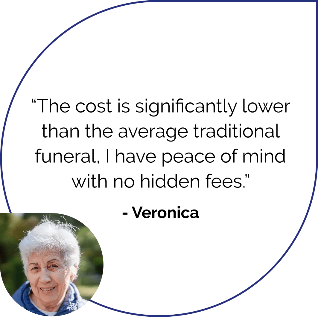 "The cost is significantly lower than the average traditional funeral" - Veronica