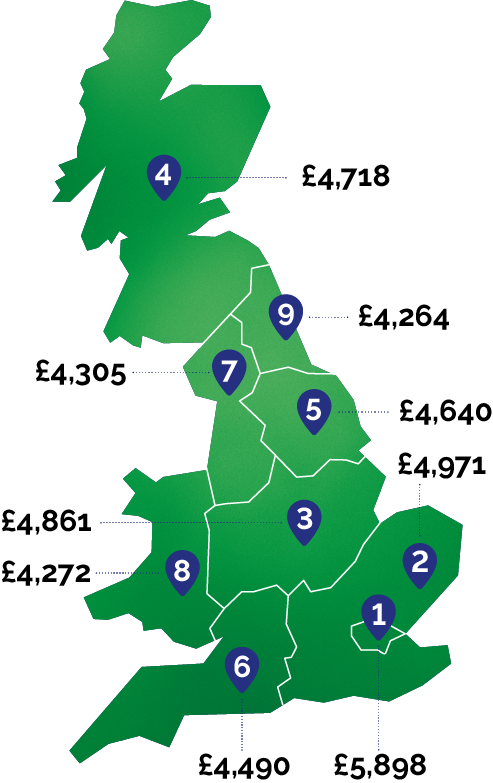 Regional funeral cost July 2026 map Regional funeral cost July 2026 map