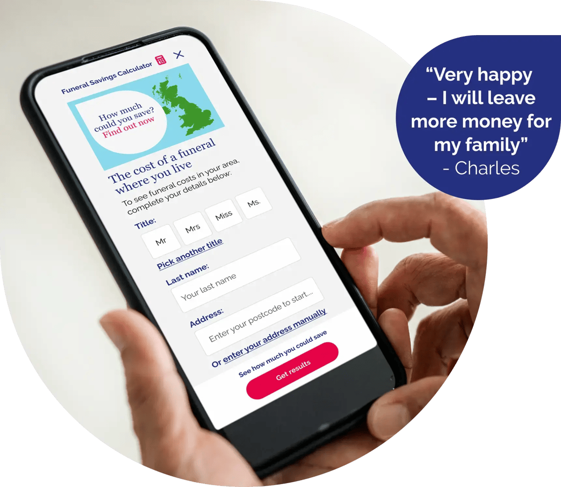 Savings calculator on a mobile phone screen