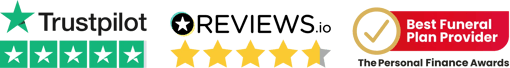 Our award logos - Trustpilot, Reviews.io, Best Funeral Plan Provider Our award logos - Trustpilot, Reviews.io, Best Funeral Plan Provider