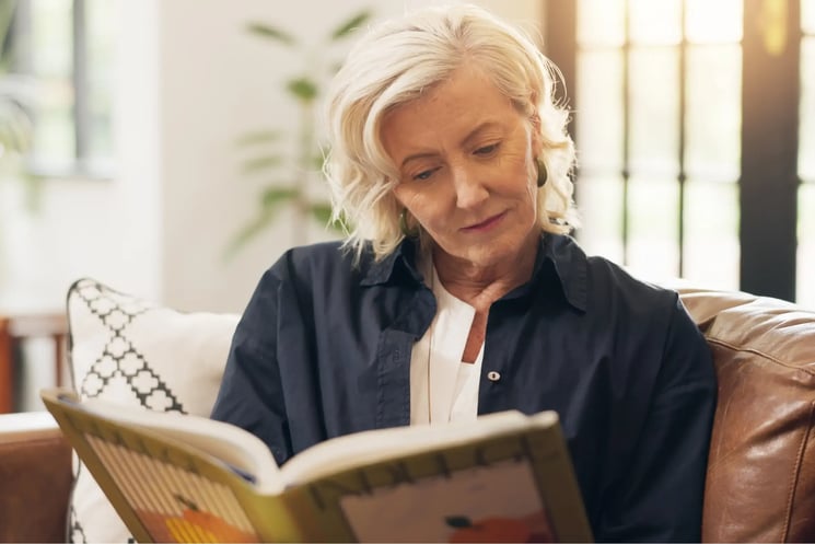A woman reading a book 