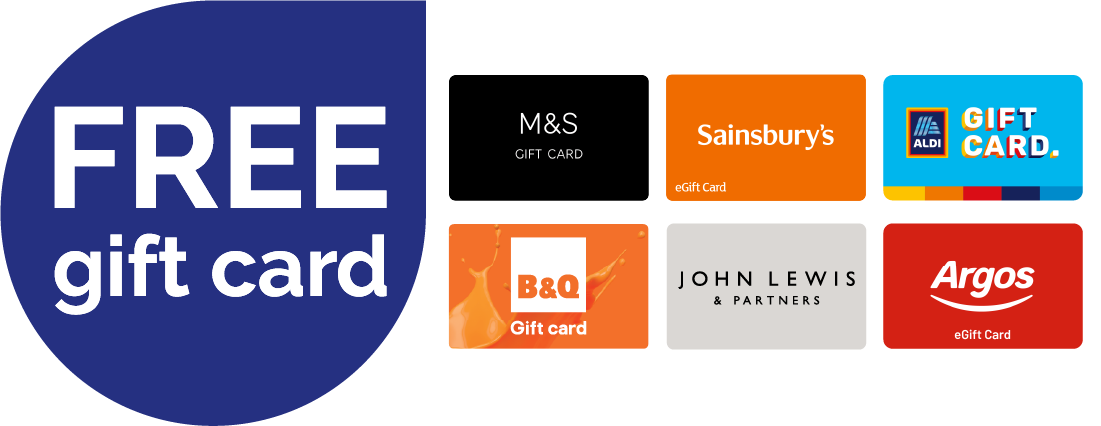 Free gift card for M&S, Sainsbury's, ALDI, B&Q, John Lewis & Partners or Argos