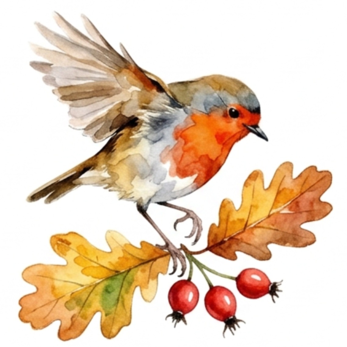 A watercolour robin